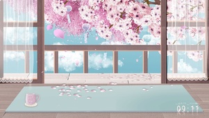 复古瑜伽房的樱花
