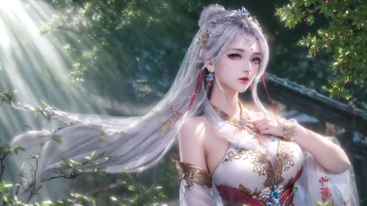 4K唯美古风白发美女