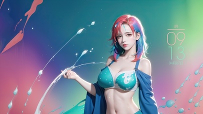 彩虹色纯欲系可爱女孩