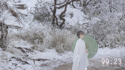 4K古风白衣女子