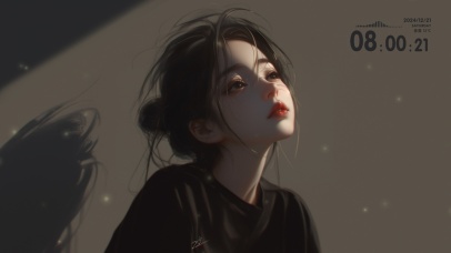 唯美丸子头女孩