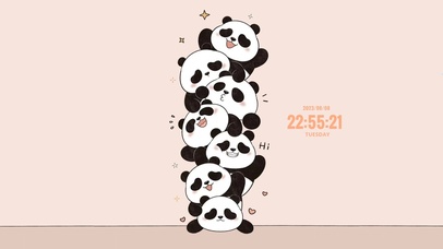 可爱熊猫一堆堆