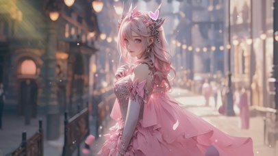 4k唯美可爱粉色公主裙美少女