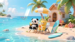 悠闲海边度假