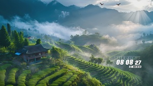 清晨树林景色