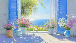 油画海景