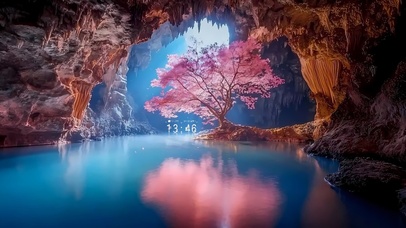 山洞里的樱花树