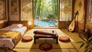 竹林古风温泉小屋