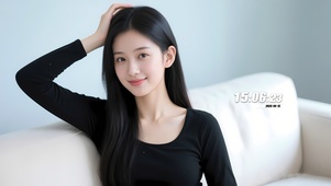 清纯黑发气质姐姐