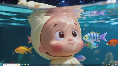 可爱梦幻海底星星人主题