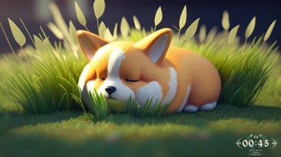 小柯基沐浴阳光