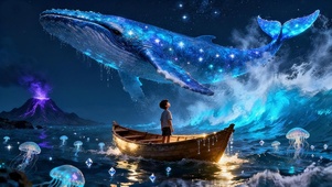梦幻星空蓝鲸