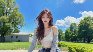 森系少女的清新夏日壁纸