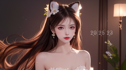 纯欲系狐耳长发少女