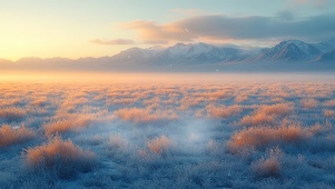 雪天冰霜草原