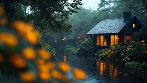 雨天温馨小屋