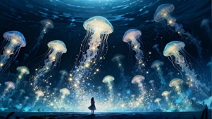 高清发光水母护眼
