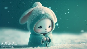 可爱雪中萌宠