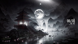 古风月下风景