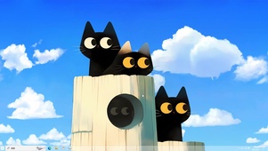 三只小黑猫
