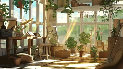 温馨阳光植物房