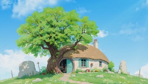 山顶上的小木屋