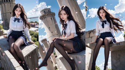 长腿黑丝jk美少女