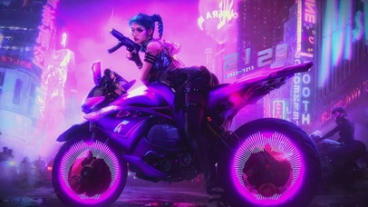 0451-赛博朋克机车美女