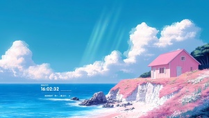 海边粉红小屋
