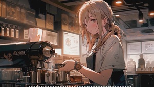 咖啡店里的少女