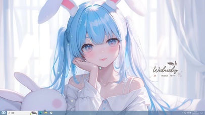 可爱兔耳少女主题