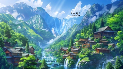 护眼青山 鸟鸣瀑布