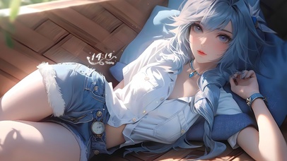 可爱白衬衫女孩