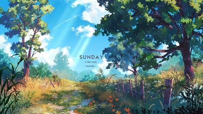 4k 治愈唯美山坡小路