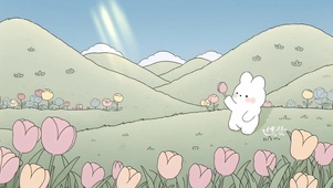 一只放风的小兔子