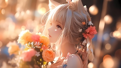 唯美治愈狐耳女孩