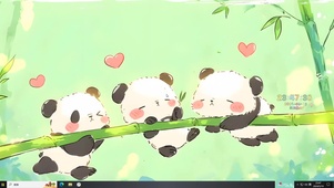 可爱竹林熊猫