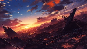 夕阳废墟