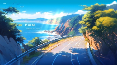 治愈 海边公路	