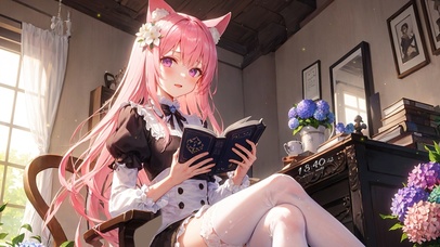 4K清纯可爱白丝猫耳少女