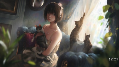 少女和猫