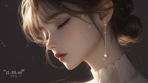 阳光侧脸美女