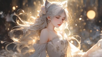 白发狐耳美少女