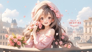 可爱花花女孩