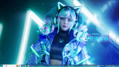 4k 猫耳机 双马尾少女