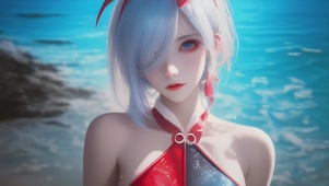 海边可爱女孩