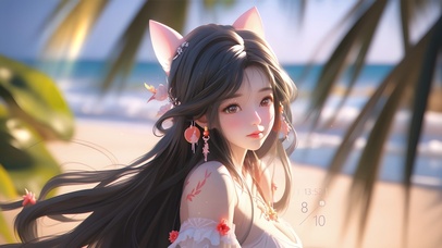 海边甜美小师妹