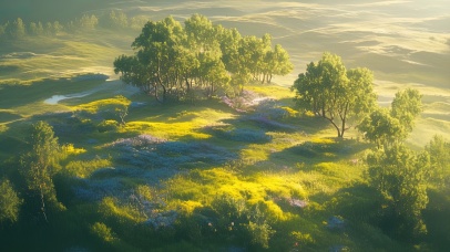 绿色护眼森林公园花海