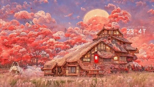 唯美花间木屋