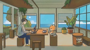 海景房小熊看书